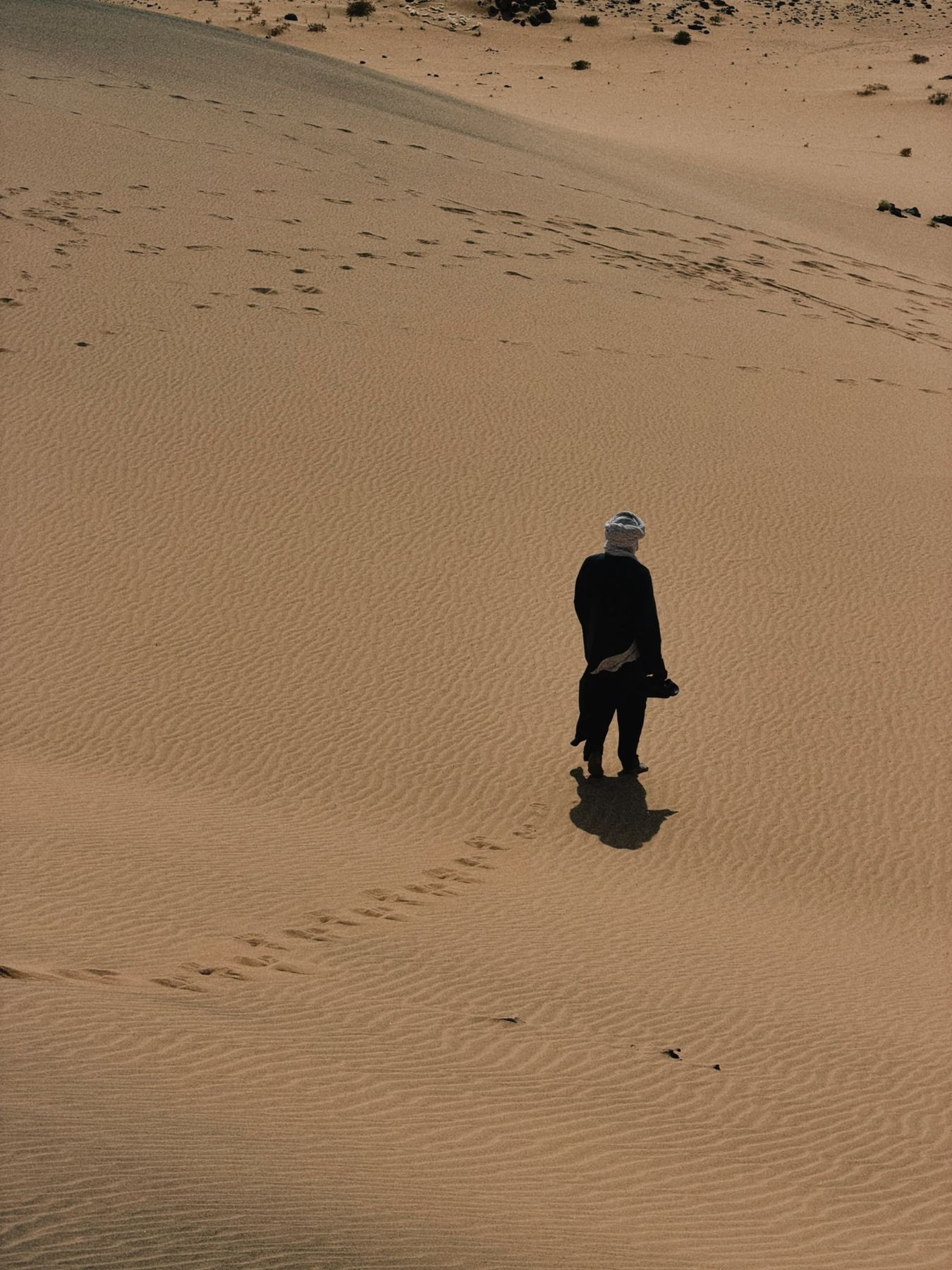 Marcheuse seule sur une dune